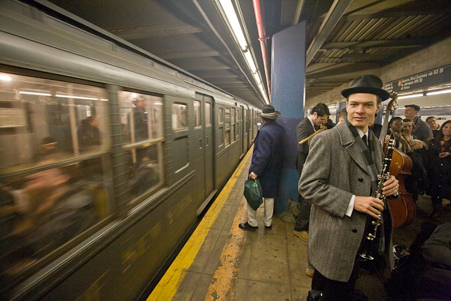 Brother Tom classying up the subway